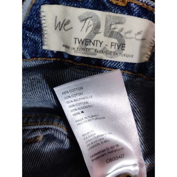 Free People We The Free Blue Button Fly Baggy Cotton Straight Leg Jeans Size 25 - Picture 9 of 9